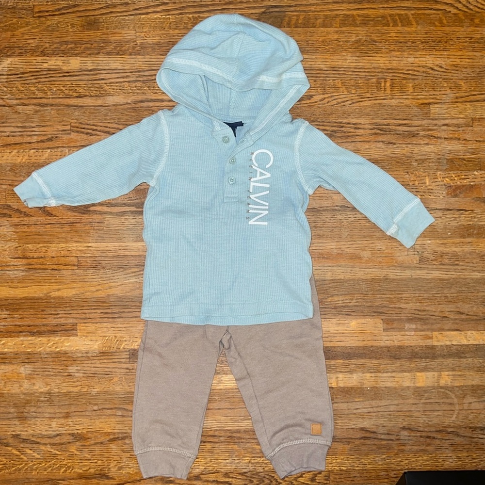 Calvin Klein Baby Boys Long Sleeve and Sweat Pants - Set